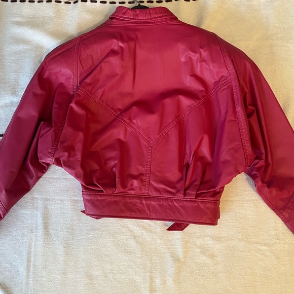 Fuchsia Vintage Leather Jacket - Picture 2 of 5